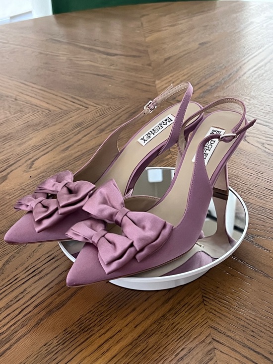 Badgley Mischka Shoes - Badgley Mischka Satin Bow Slingback Heels